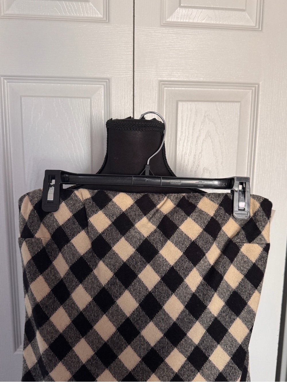Lauren Ralph Lauren Black and Cream Diamond-Check Maxi Dress - Picture 2 of 5